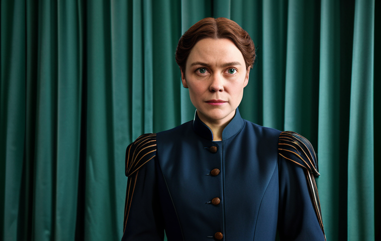 **
"A professional actress with a determined expression, fully clothed in a modest theatrical costume, standing backstage at a grand theater, safe for work, appropriate content, natural pose, perfect anatomy, well-formed hands, high resolution, professional."
**
