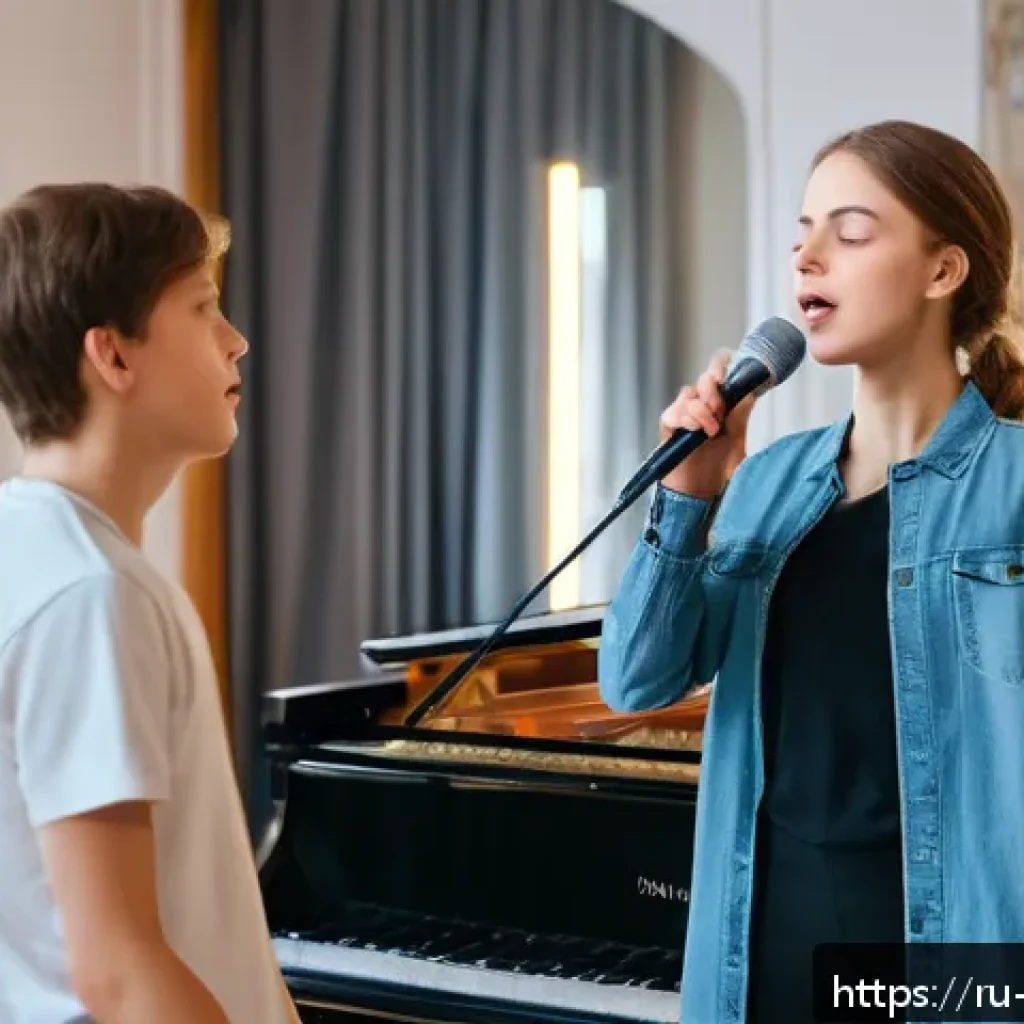 뮤지컬 배우로 성공한 사례 분석 - A dynamic stage rehearsal scene showing a young Russian musical theater actor practicing vocal techn...